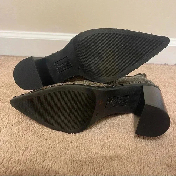 Dodger Snakeskin-Print Chelsea Boots 🔥 gunmetal-tone stud accents Size 9.5 - Picture 6 of 10